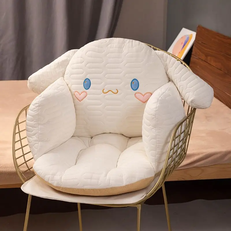 New Sanrio anime cute Cinnamoroll chair cushion Kuromi back cushion integrated girls dormitory office non-slip chair cushion toy