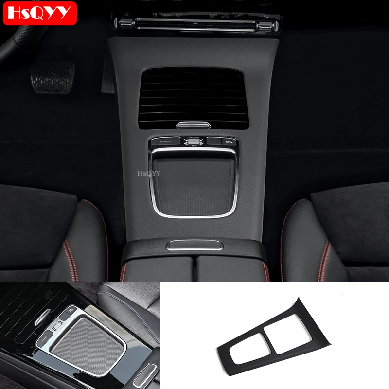 Car Center Console Accessories Decoration Leather Style Panel Cover Trim Panel Frame For Mercedes Benz A CLA Class W177 C118 AMG