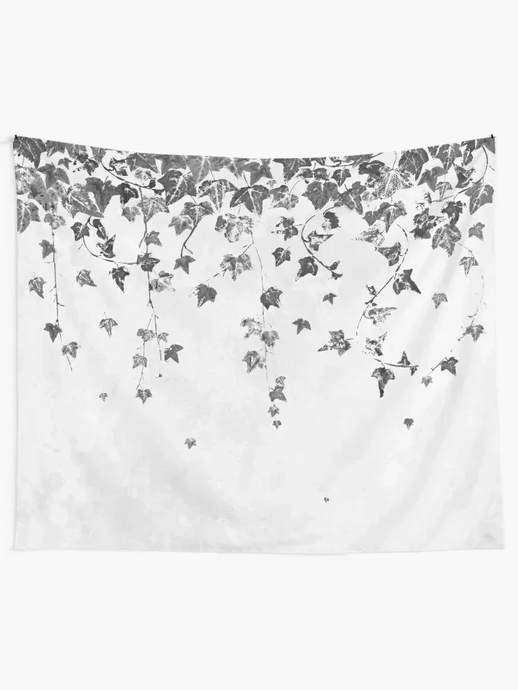 

Hand Printed Black and White Trailing Ivy Tapestry Korean Room Decor Cute Decor Room Decor Cute Home Supplies Tapestry