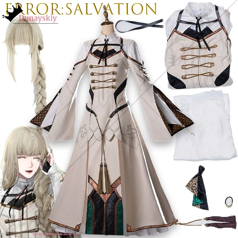 Virche Evermore: ErroR:salvation Lucas Proust Costume de cosplay Halloween YiNuo@ Ensemble complet d'accessoires et de props d'uniforme magnifique