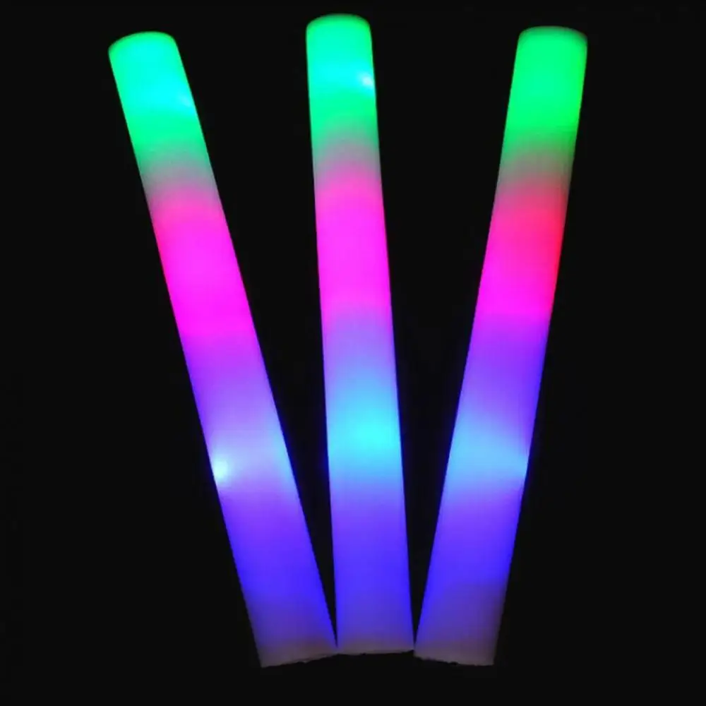 Colorful RGB LED Glow Sticks Bulk Glow Foam Stick Cheer Tube Dark Light Xmas Birthday Wedding Party Luminous Party Prop Kids Toy