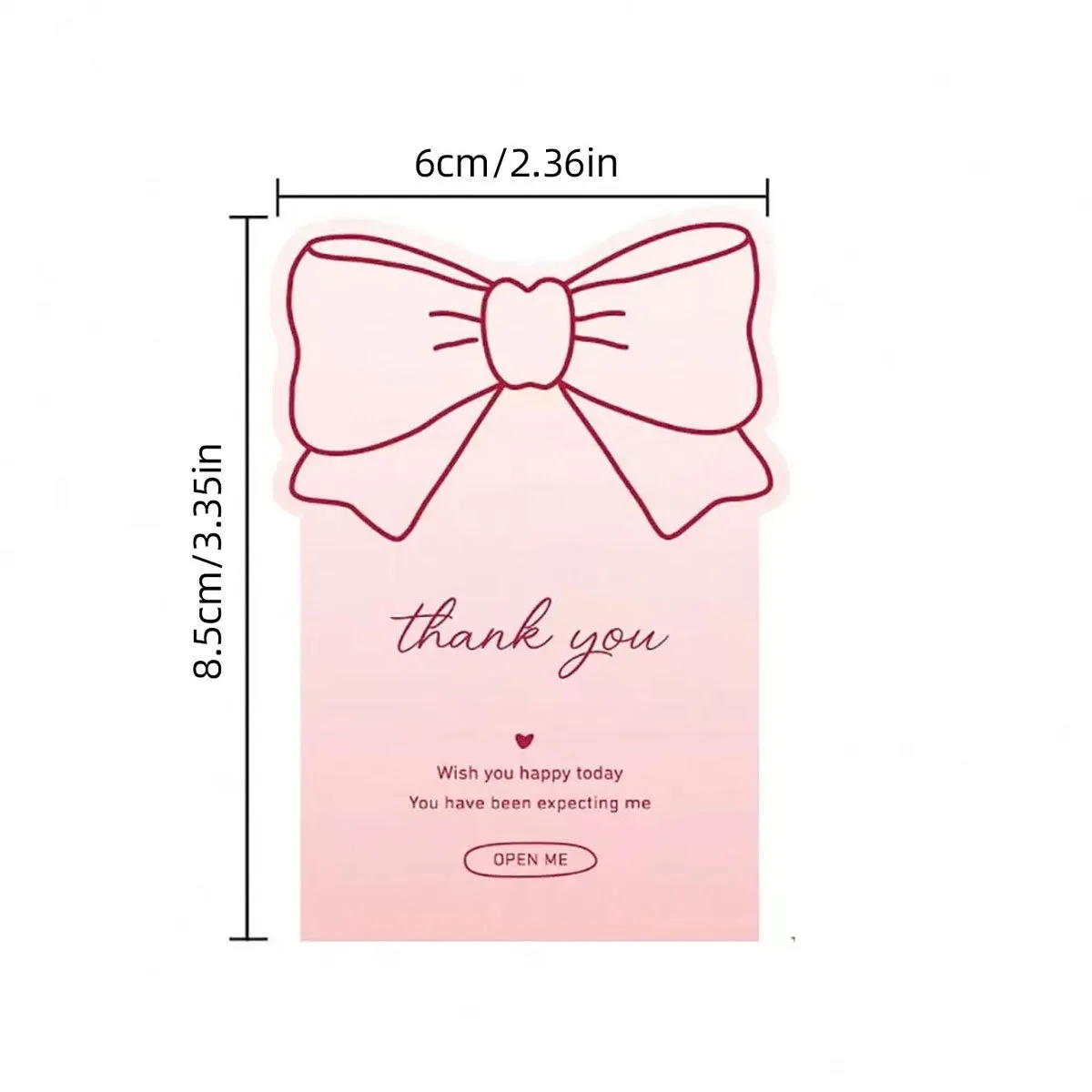 2025 العصرية Bowknot حقيبة هدايا طويلة ملصقات شكرا لك فتح لي الوردي ختم تسميات DIY بها بنفسك لحفل الزفاف حزمة صندوق التفاف العرض
