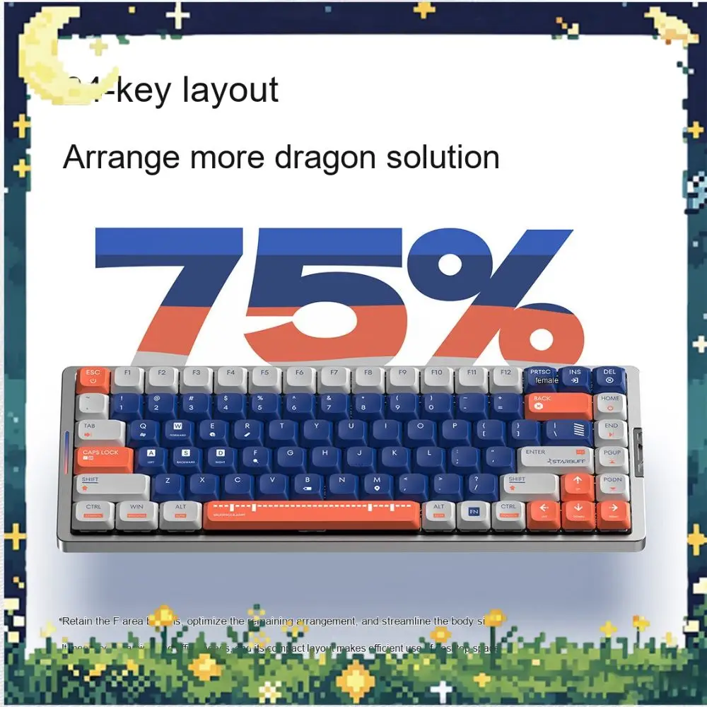 PANDAER STARBUFF Mechanical Keyboard 3Mode Wireless 84-Key Ultra-Light CNC Aluminum Alloy RGB Low-profile Keyboard Gaming Office