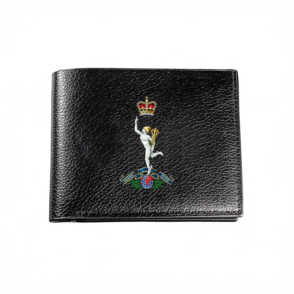 Crowned Figure With Globe And Banner Embroidered Men S Wallet Card Holder Casual Business Fashion Design