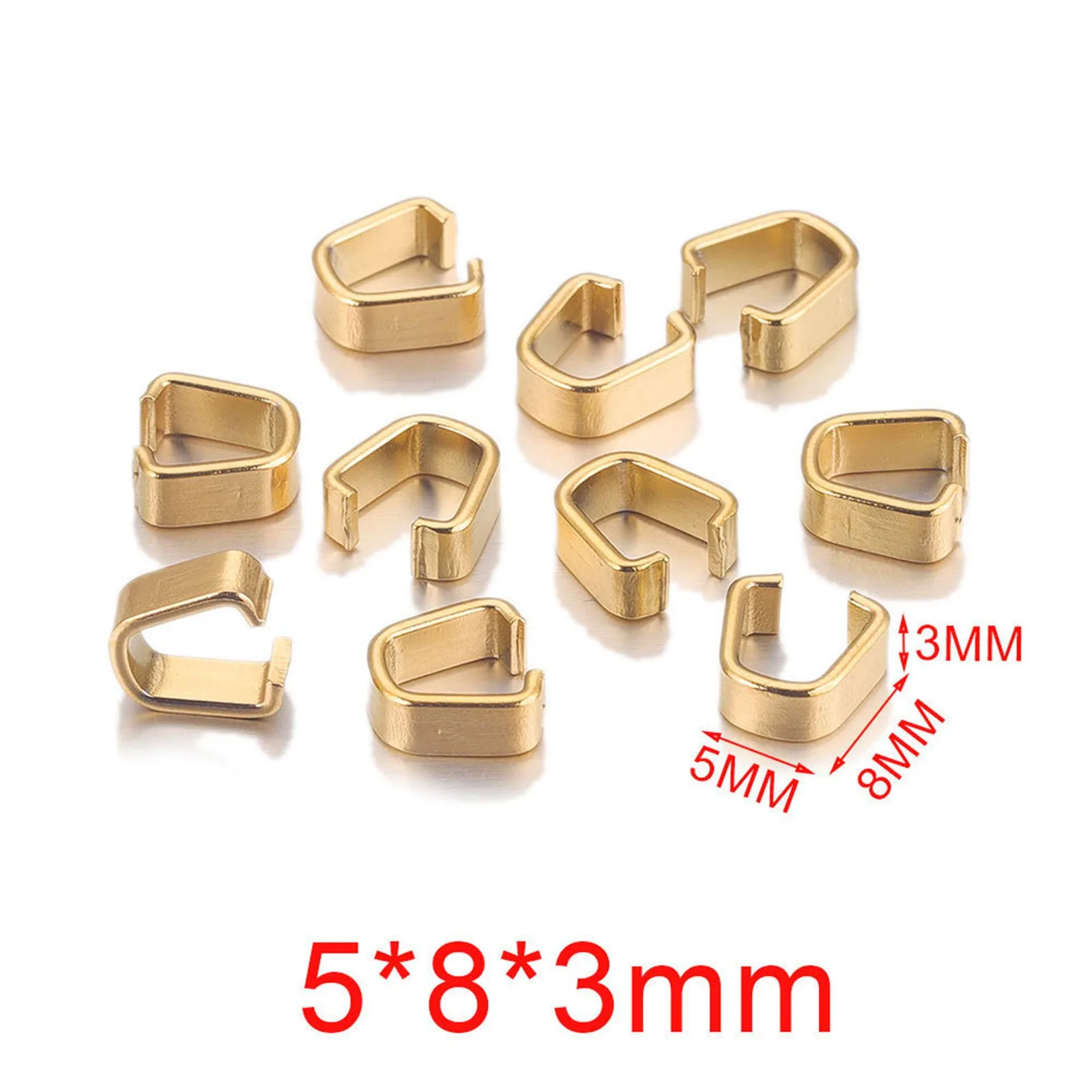 10PCs Stainless Steel Pendant Pinch Bails Clasps Gold Color Silver Color Charms DIY Making Necklace Bracelets Jewelry Findings