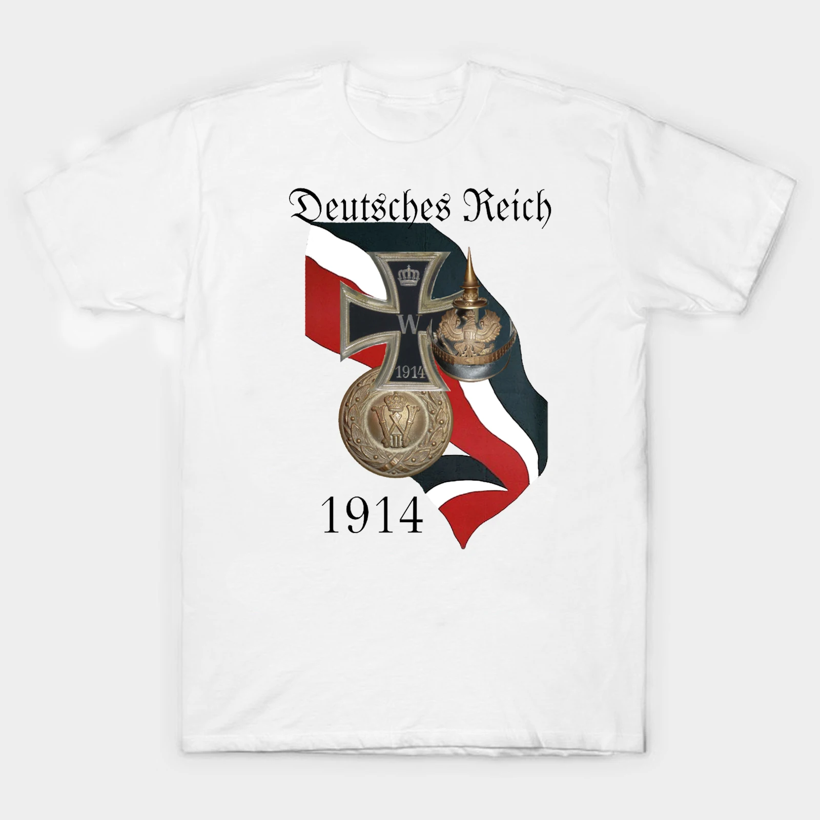 Cool Design German Flag Prussian Pickelhaube Buckle Iron Cross Mens T-Shirt. Summer Cotton Short Sleeve O-Neck T Shirt New S-3XL