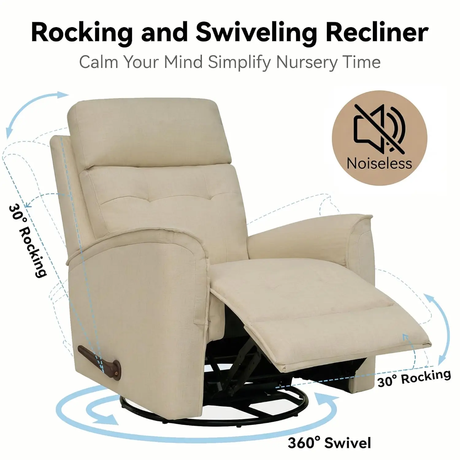 #Swivel Rocker Recliner High Back Manual Glider Recliner Rocking & 360° Swivel Glider Rocking Recliner Chair for, Customized