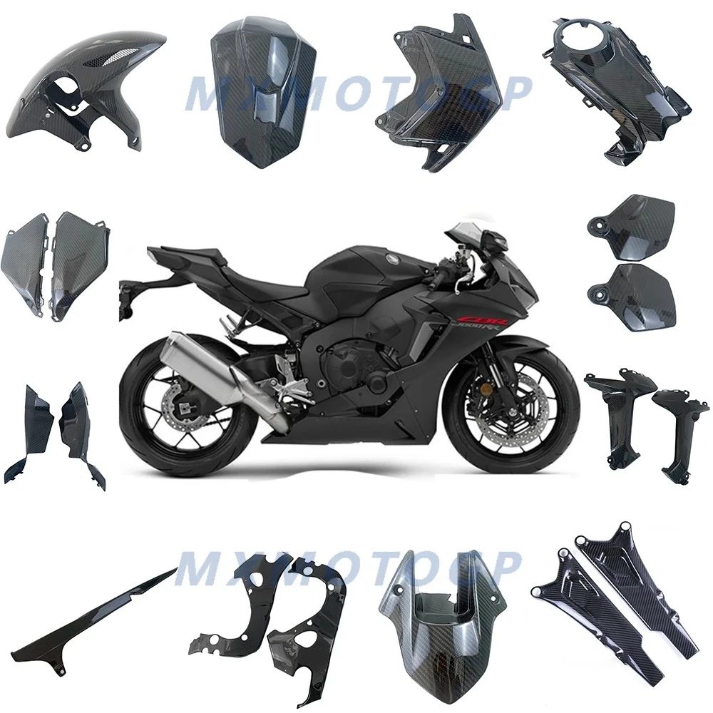 

100% углеродное волокно для Honda CBR1000RR 2017 2018 2019, боковые панели, крыло, маятник, полный обтекатель, комплекты аксессуаров для мотоциклов