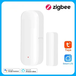 ZigBee-Sensor Detector de ventana y puerta, sistema de alarma de protección de seguridad para el hogar, compatible con la aplicación Tuya Smart Life, asistente de Google Alexa