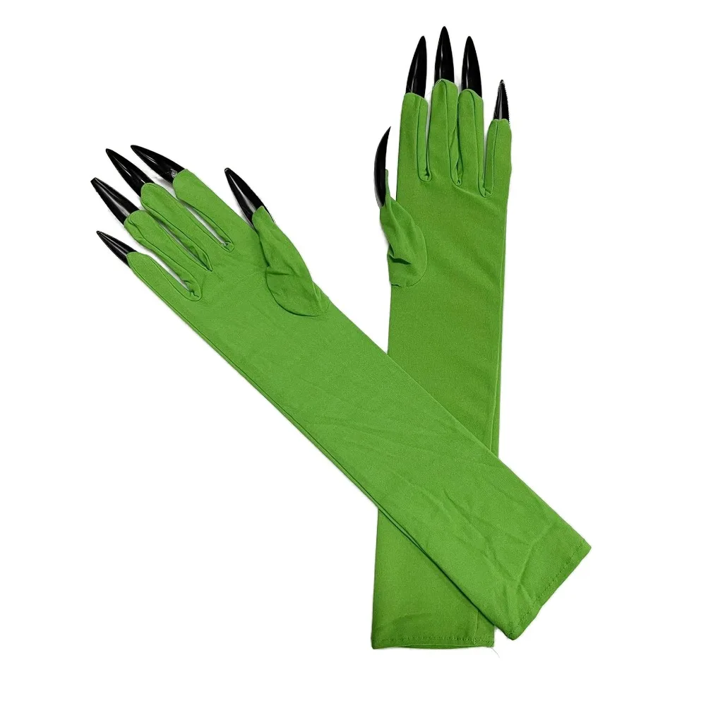 Halloween Scary Witches Nails Long Gloves Vampire Green Claw Gloves Devil Glove Halloween Cosplay Props Accessories Gifts