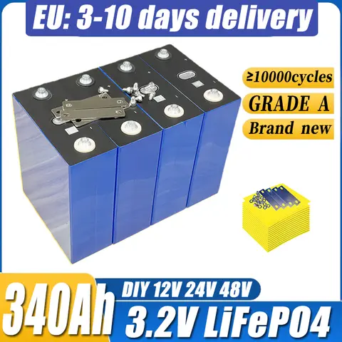 10000+cycle 3.2v 340ah New lithium iron phosphate battery, delivered to the EU within 3-10 days, brand new A-class，DIY12 24 48V