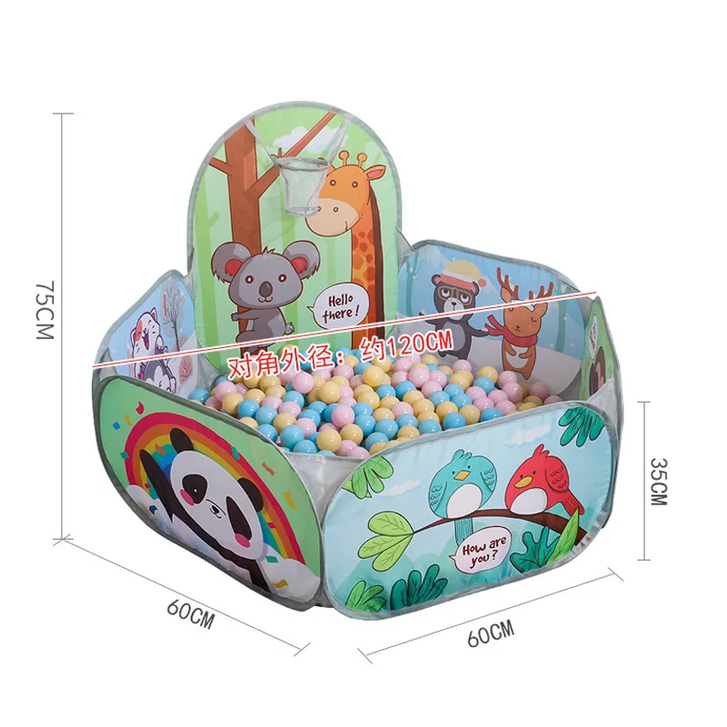 1.2M Portable Playpen for Children Kids Tent Ball Pit Ocean Balls Pool Cartoon Park Camping Dry Pool Birthday Xmas Gift Dropship