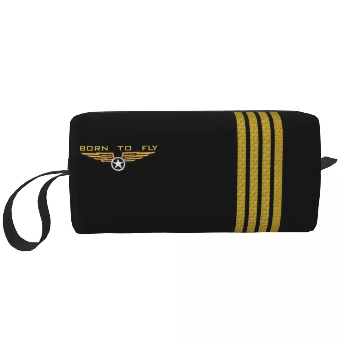 Viagem Cosmetic Bag para voar Aviador Aviador, nascido para voar, voo Piloto, Maquiagem Organizador de Higiene Pessoal, Ladies Beauty Storage, Dopp