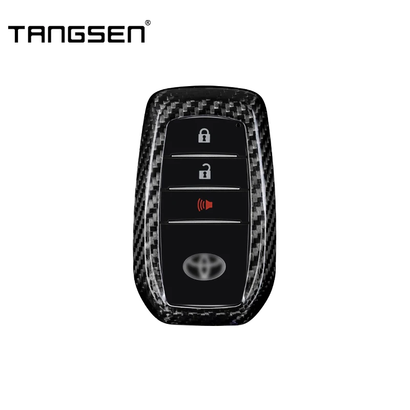 Carbon Fiber Car Key Case Compatible With 2023 New Style Toyota Land Cruiser RAV4 Alphard