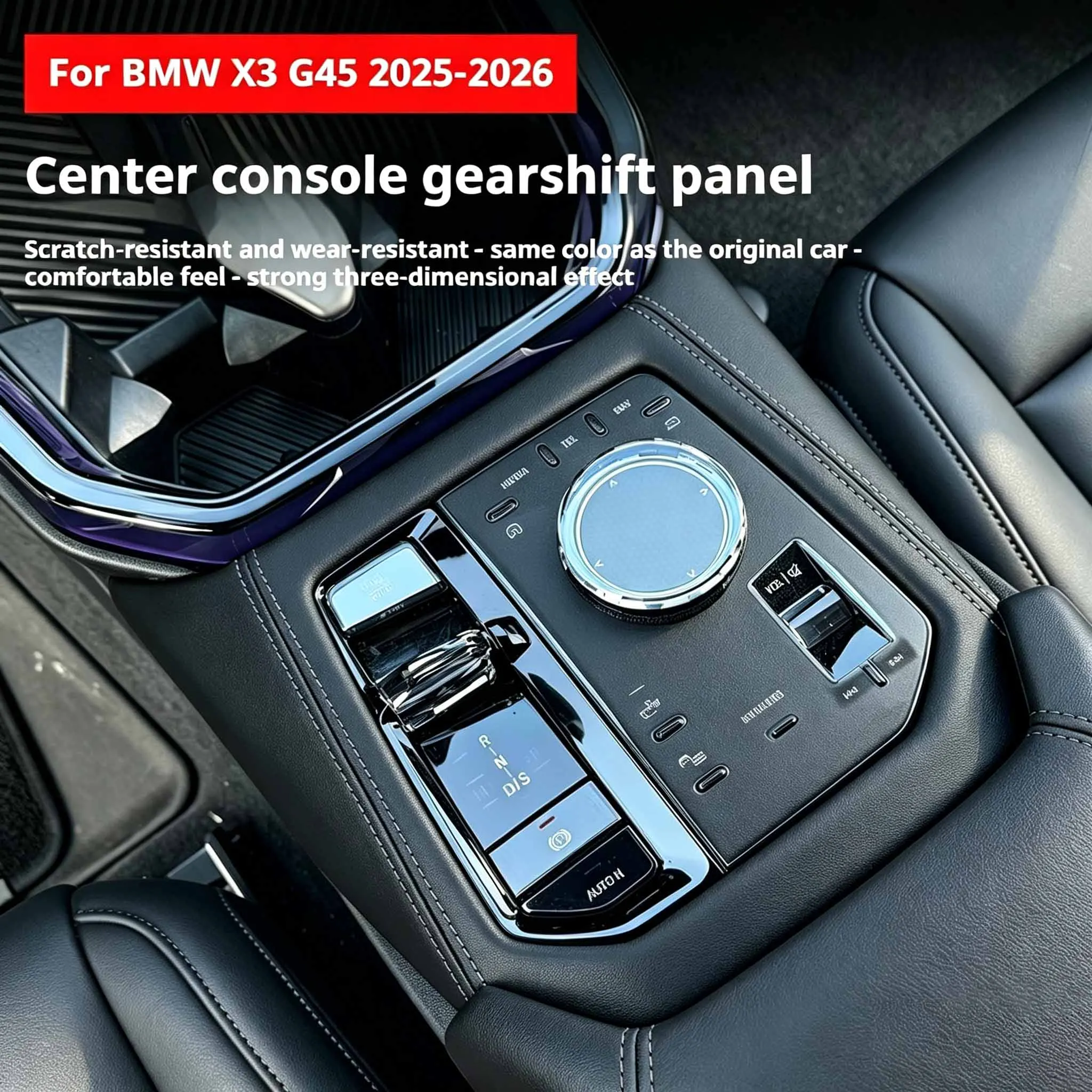 For BMW X3 G45 2025-2026 Central control gearshift panel gear position Woven fabric protective interior decoration accessories