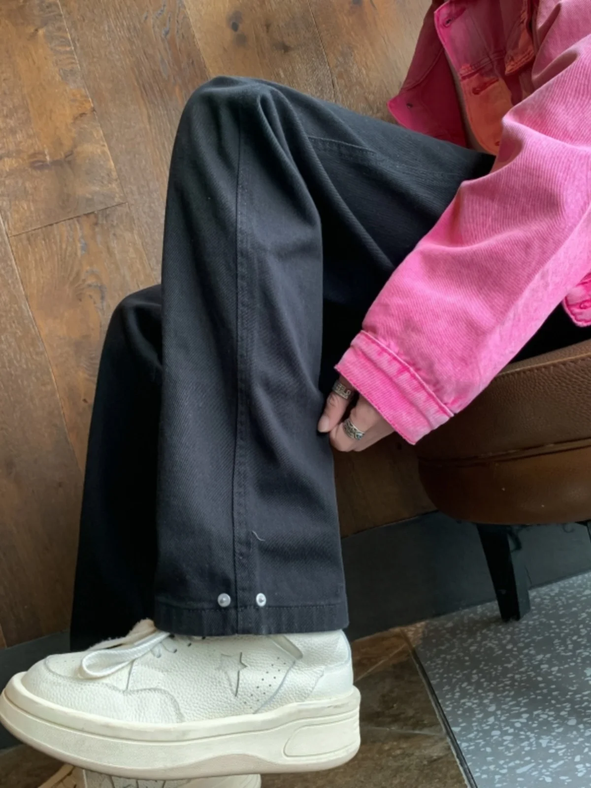 

Cleanfit Bla Men's Jeans Autumn Winter New Sle Trendy Brand Button Cuffed Straight Leg American High Street Straight Pants