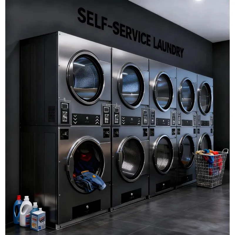 Custom Commercial Coin Laundry Washing Machines Washers and Dryer for Laundry Equipment Business
