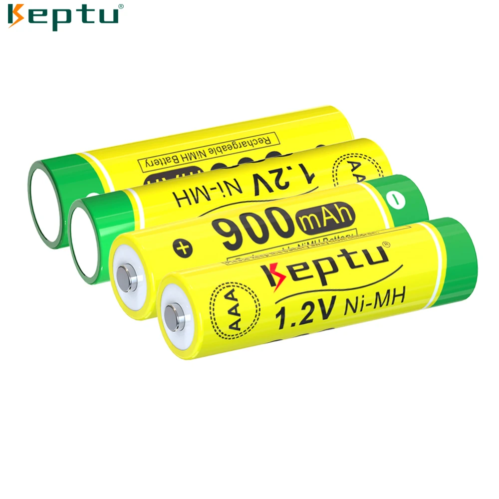 KEPTU بطارية 1.2 فولت ni-mh AAA قابلة للشحن 900mAh 3a مع شاحن بطارية LCD ذكي لبطاريات AA 1.2 فولت