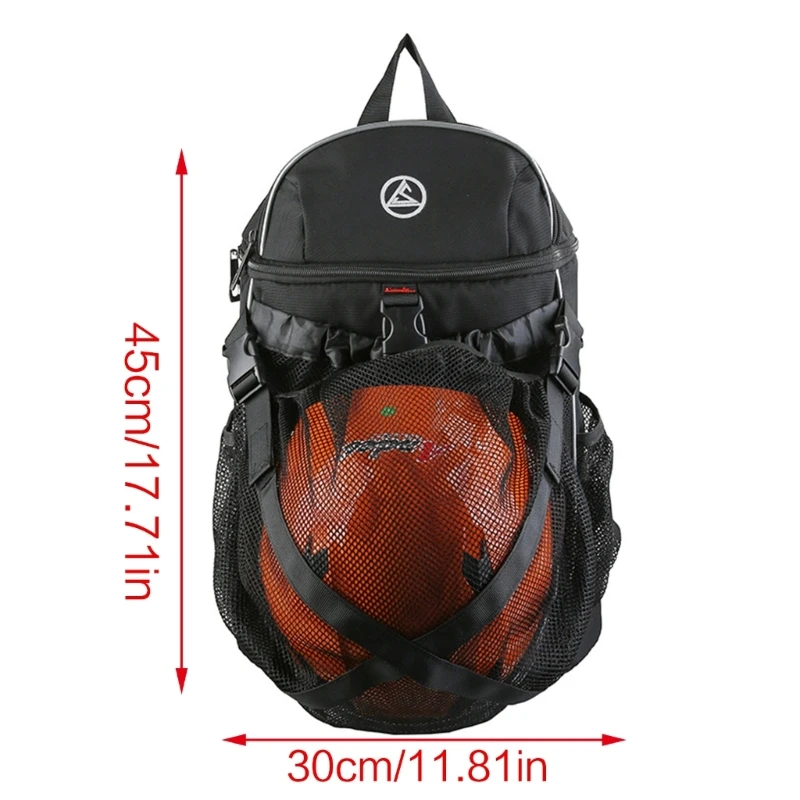 Portable Drawstring Basketball Backpack Mesh Bag , with Kettle Pocket Rucksack Outdoor Sports Traveling Gym Yoga