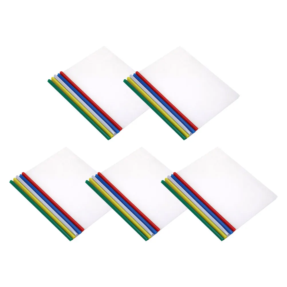 

25pcs Plastic Pulling Rod Folders Clear Document Sleeves File Protector Wallets Pocket Filing A4 Transparent Covers