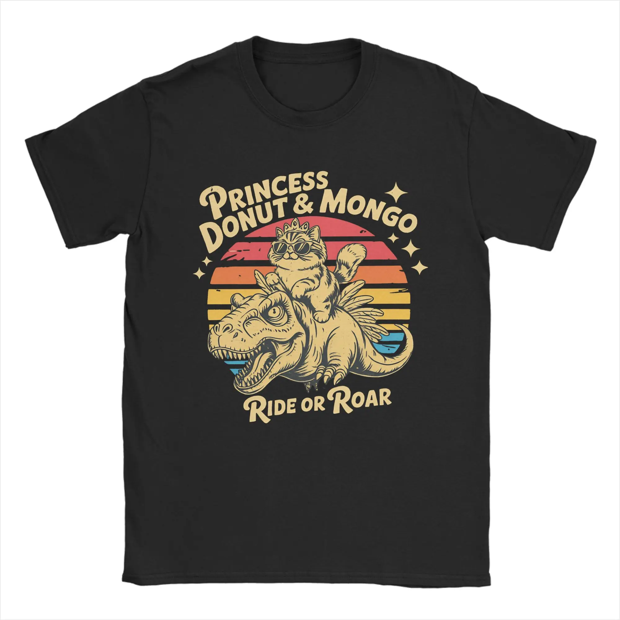 Princess Donut & Mongo Ride or Roar DCC T-Shirt Summer Pure Cotton T Shirts For Man Harajuku Design Tee Shirt Short-Sleeved Tees