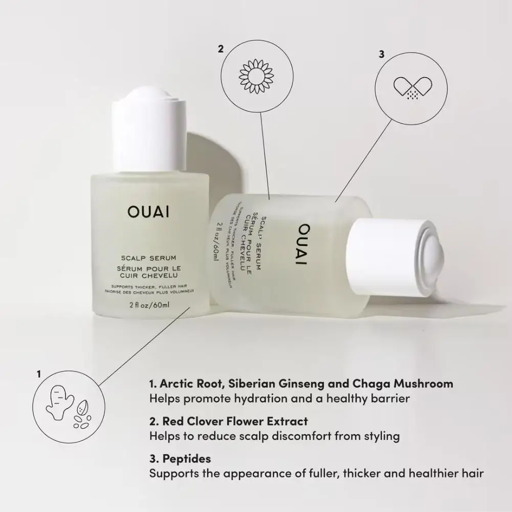 

OUAI Scalp Soothing Serum Balances Oil Calms Sensitivity OUAI Lightweight Treatment Improve Scalp Environment For Healthier Hair