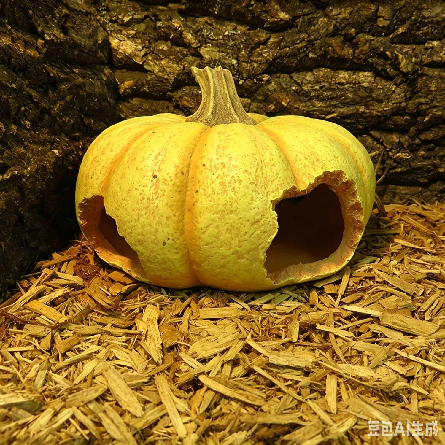 

3 Styles Resin Reptile Hideout Cave, Pumpkin Walnut Corn Shape Terrarium Shelter for Gecko Snake Lizard Bearded Dragon Hamster