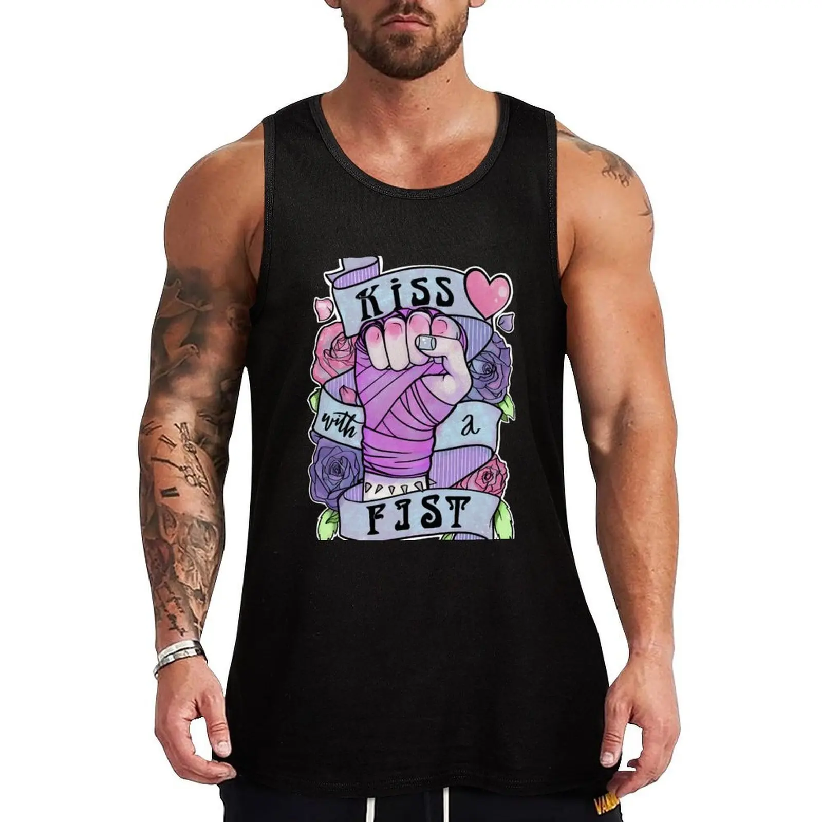 

Kiss with a Fist Tank Top gym shirt men Body man sleeveless Men's t-shirts