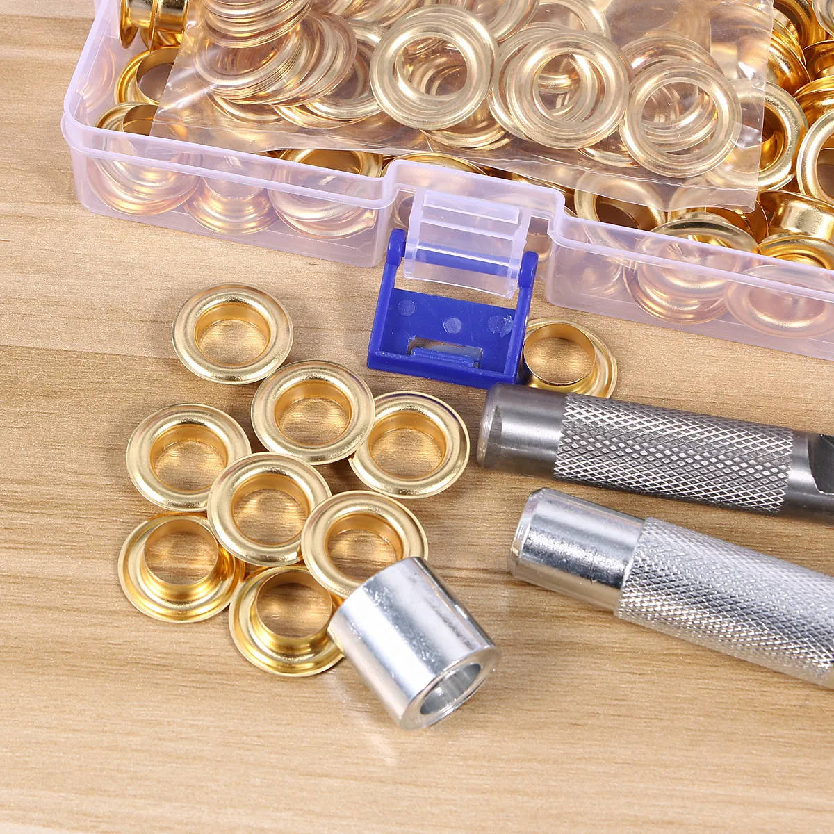 

100Pcs Grommet Kit Metal Brass Eyelets 12Mm with Easy Use Tools Storage Case for Shoes Clothes DIY Crafts Clothing Fasteners