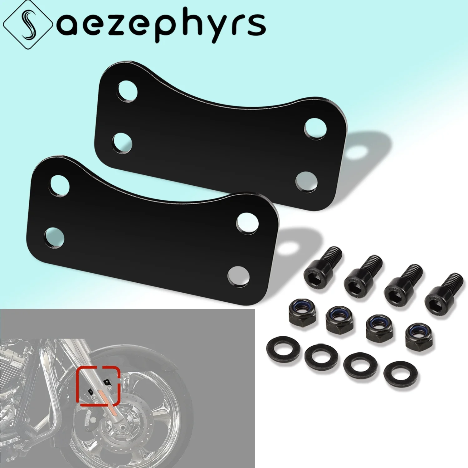 

Motorcycle 21" Wheel Front Fender Riser Lift Brackets Accessories Harley Touring Electra Glide Road King Street Glide 2014-2024