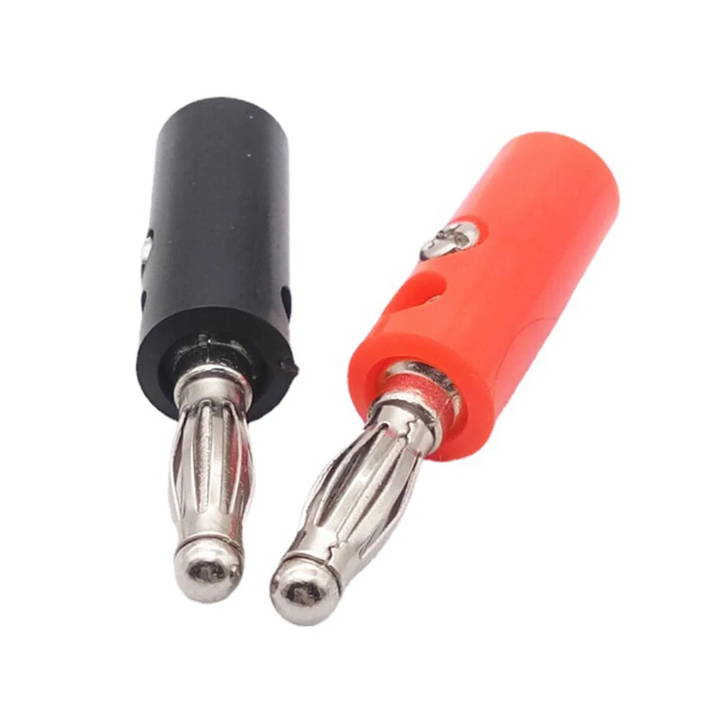 10 шт., черный + красный провод, аудиокабель для динамика, штекер типа «банан», штекер типа «банан», диаметр 2 мм до 5 мм, провод для динамика, аудиовинт 4 мм