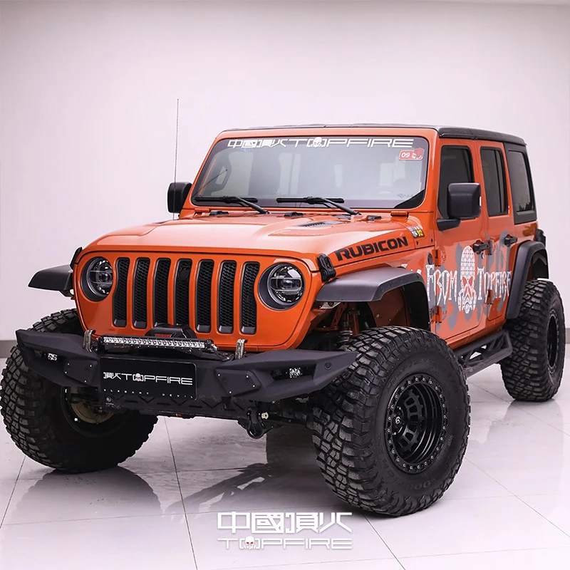 Heavy Duty Car Front Bumper For Wrangler Jl/Jt Jeep Suv Offroad 4x4 Auto Retrofit Parts Steel Bull Bar Topfire Brand Spare Parts