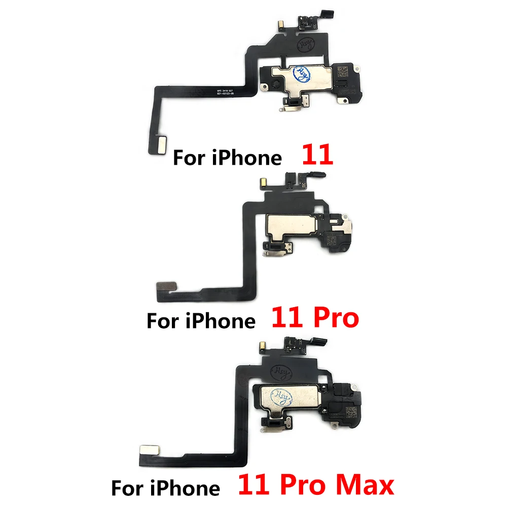 Ear Earpiece Speaker Sound For iPhone X XR XS 11 Pro Max 15 Plus Earphone Top Receiver Promixity Light Touch Sensor Flex Cable