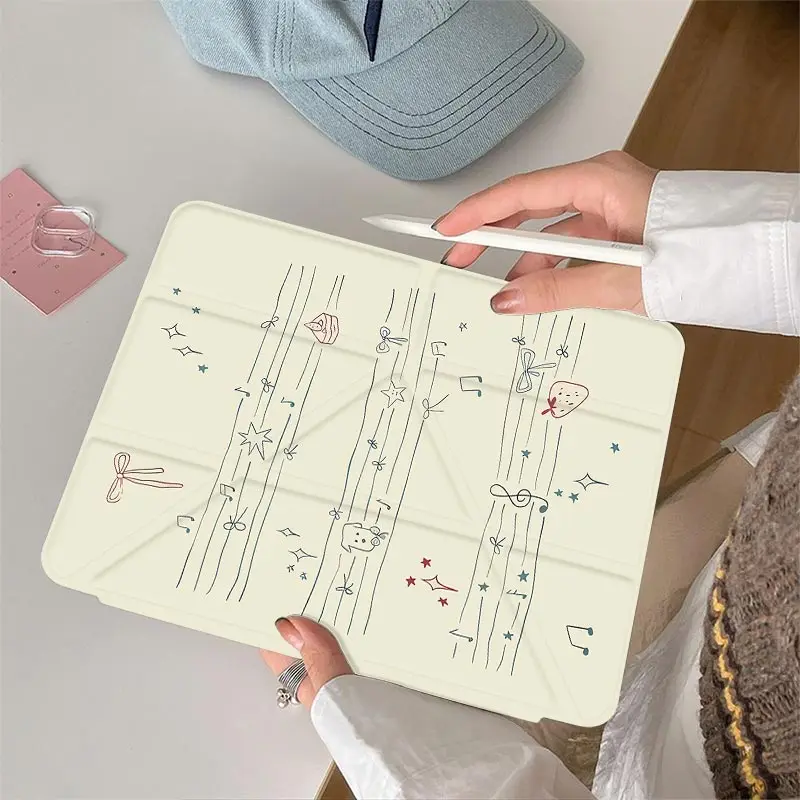 Anti-Bending 3+Y Fold Case For OPPO PAD Air 5 12.1 OnePlus PAD2 12.1 OPPO PAD 2/3 11.6 PAD5/6 12.1 OPPO PAD Air2 11.4