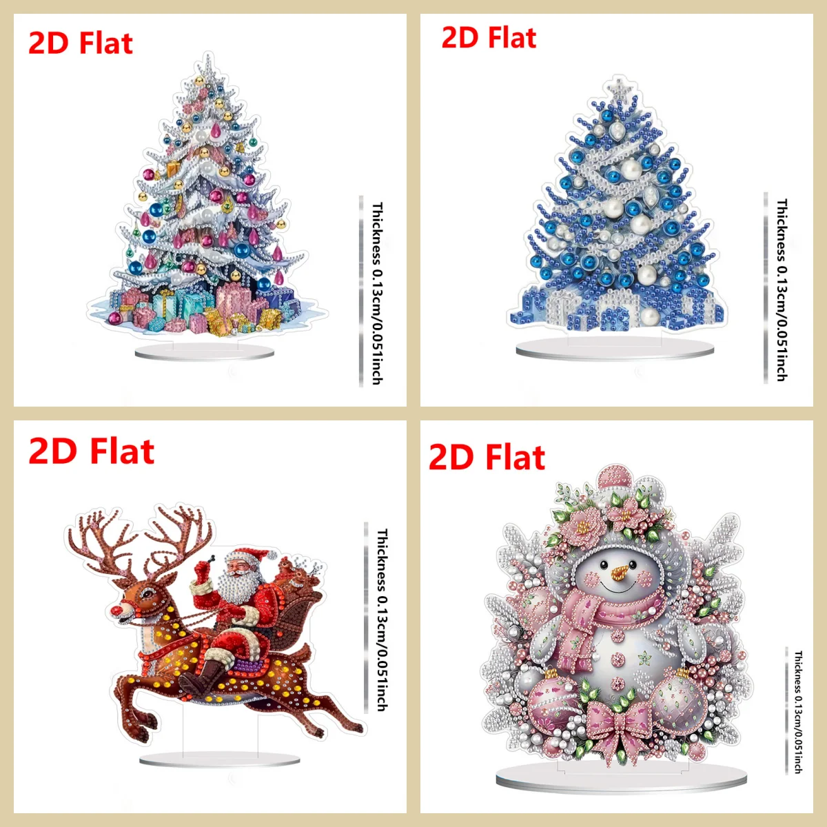 1, DIY-Diamant-Kunst-Malset aus Acryl mit Weihnachtsmotiv, geeignet für Wohn- und Schlafzimmerornamente.