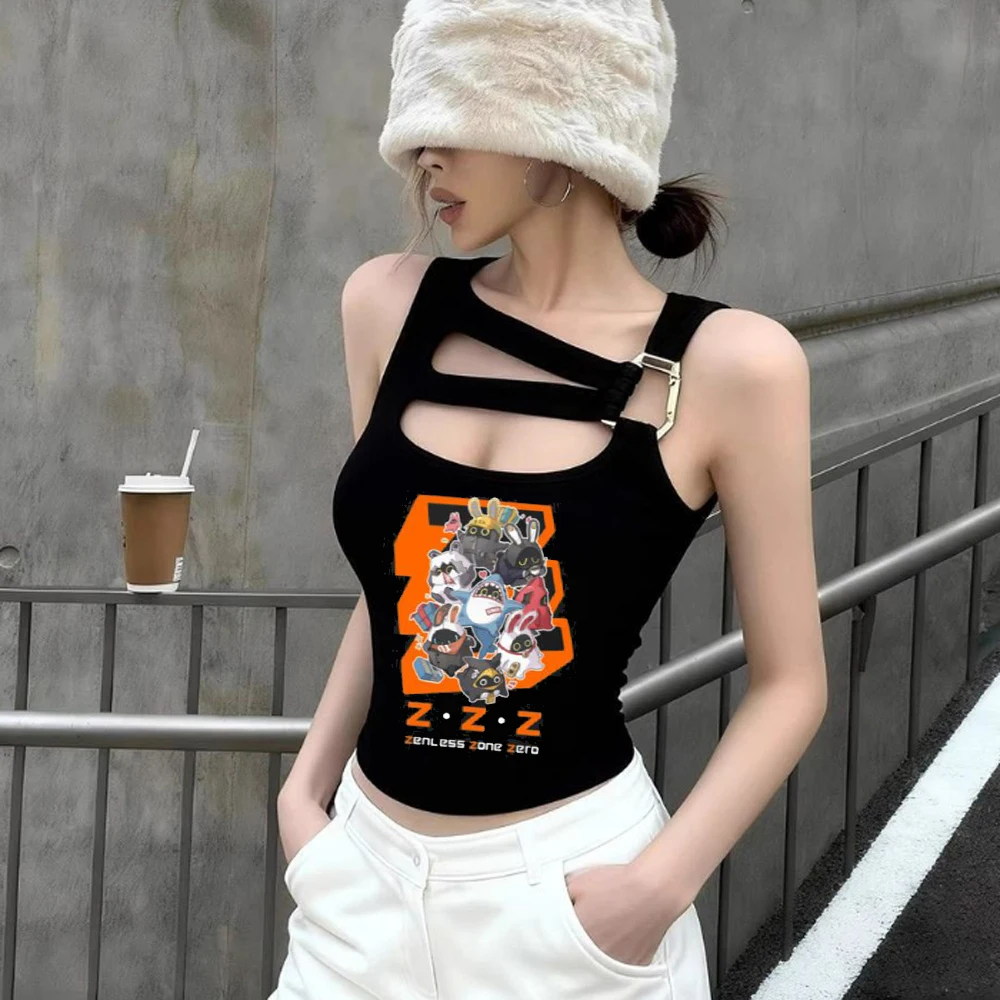 Zenless Zone Zero cropped top female meme scene  kawaii jojifuku t shirt harajuku baddie clearance sales vintage funny
