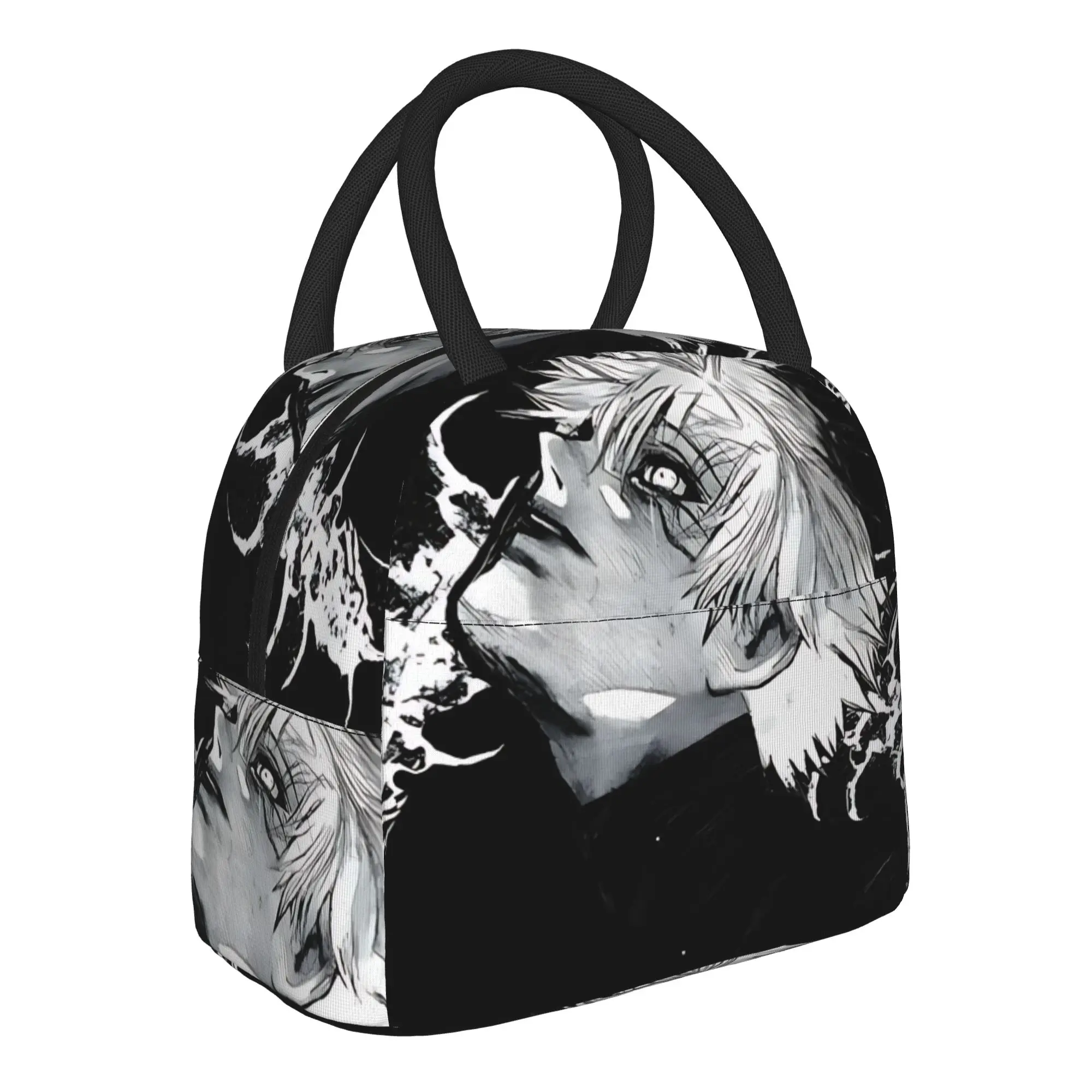 Halloween Tokyo Ghoul Kaneki Insulated Lunch Bag Insulation Bento Pack Rice Bag  bolsa Student Bento Lunch Handbag Insulation