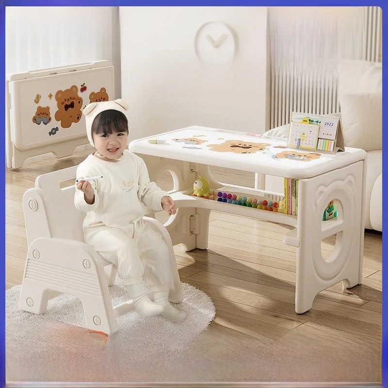 foldable-learning-table-for-children-16-years-old-pull-car-cover-small-table-toy-dining-table-early-home-study-desk-chair