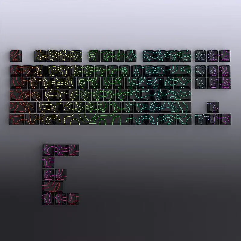 New-Keycaps 4.0 Version Shine Through 97 Key PBT Profile Side Print Backlit For MX Gamer Mechanical Keyboard