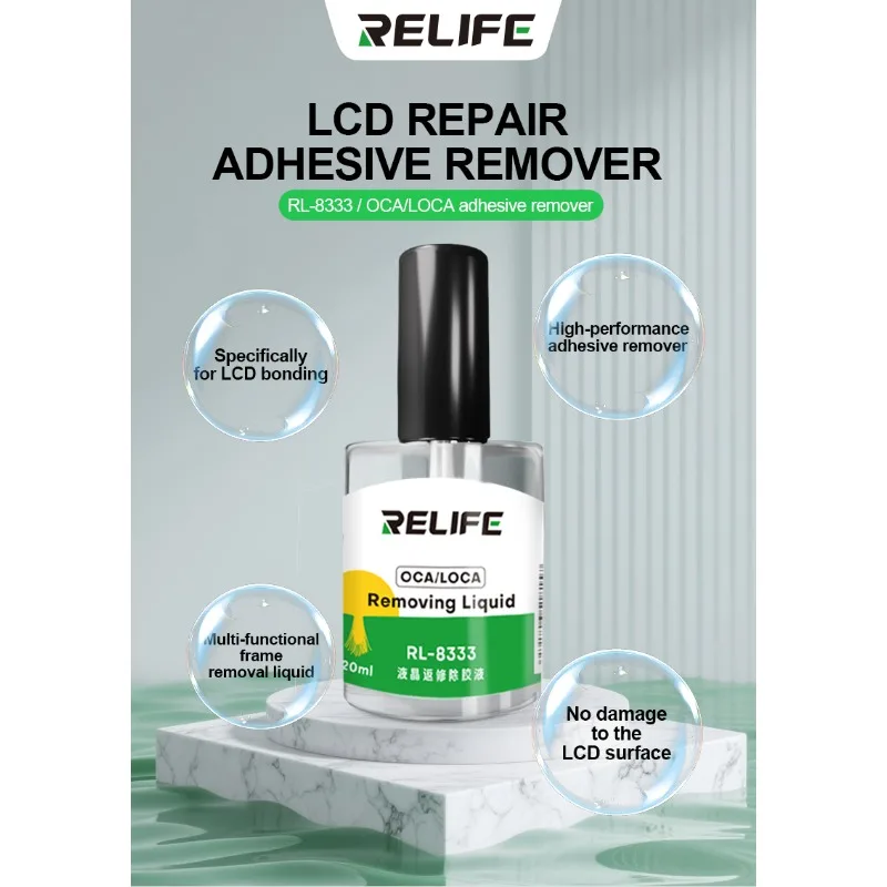 

RELIFE RL-8333 Средство для удаления клея с ЖК-экраном, безопасное, не повреждающее экран, инструменты для очистки клея OCA мобильного телефона