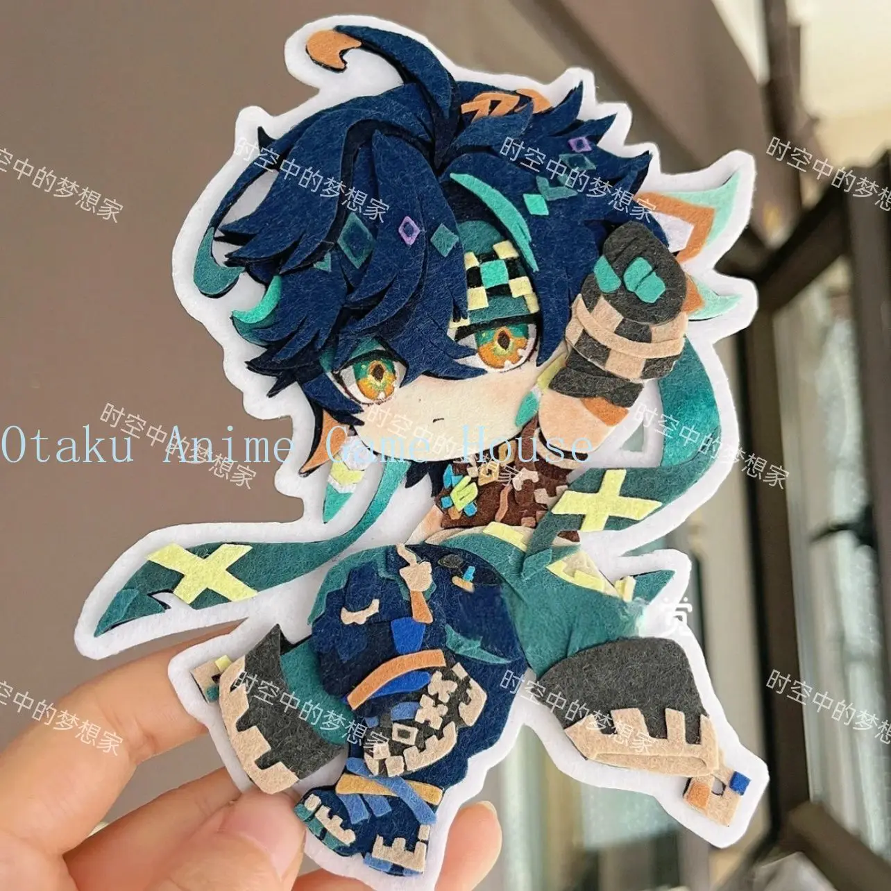 Genshin Impact Kinich Non-Woven Fabric Keychain Handmade Anime Bag Pendant Decor Cosplay Props Xmas Fan Gift  Halloween view 2