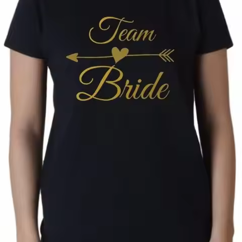 Gold Bride's Team T Shirt Bachelorette Party Wedding Marriage Funny