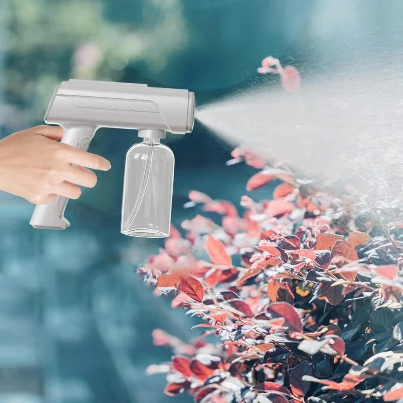 Pulverizador de luz nano azul para barbeiro, sem fio, usb, elétrico, pós-barba, spray de vapor, pistola de desinfecção para ferramentas atomizador de jardim