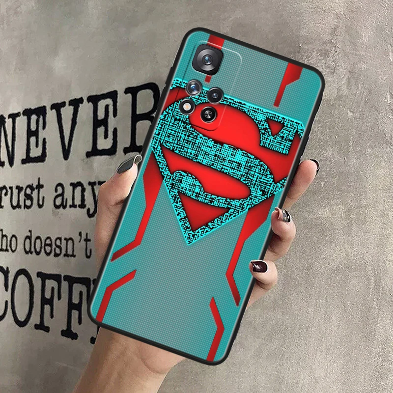 Batman Superman Cool For Xiaomi Redmi Note 13 12 11T 11E 11S 10T 10S Turbo Pro Plus Max Lite Black Soft Phone Case