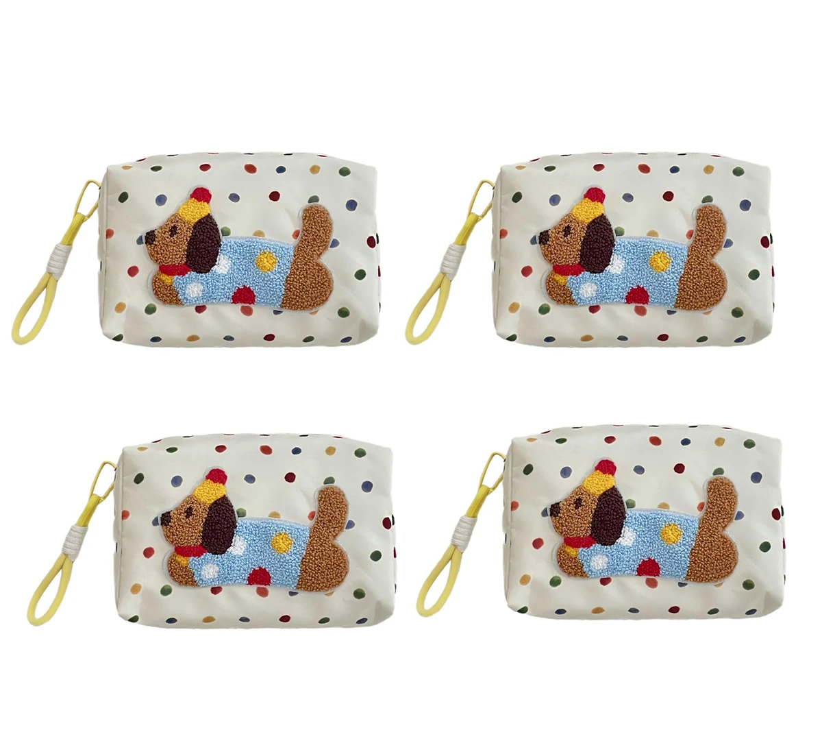 Kosmetiktasche mit Cartoon-Welpen-Motiv, großes Fassungsvermögen, Make-up-Organizer-Tasche, niedliche tragbare Reise-Toilettenartikel-Reißverschlusstasche für wichtige Utensilien