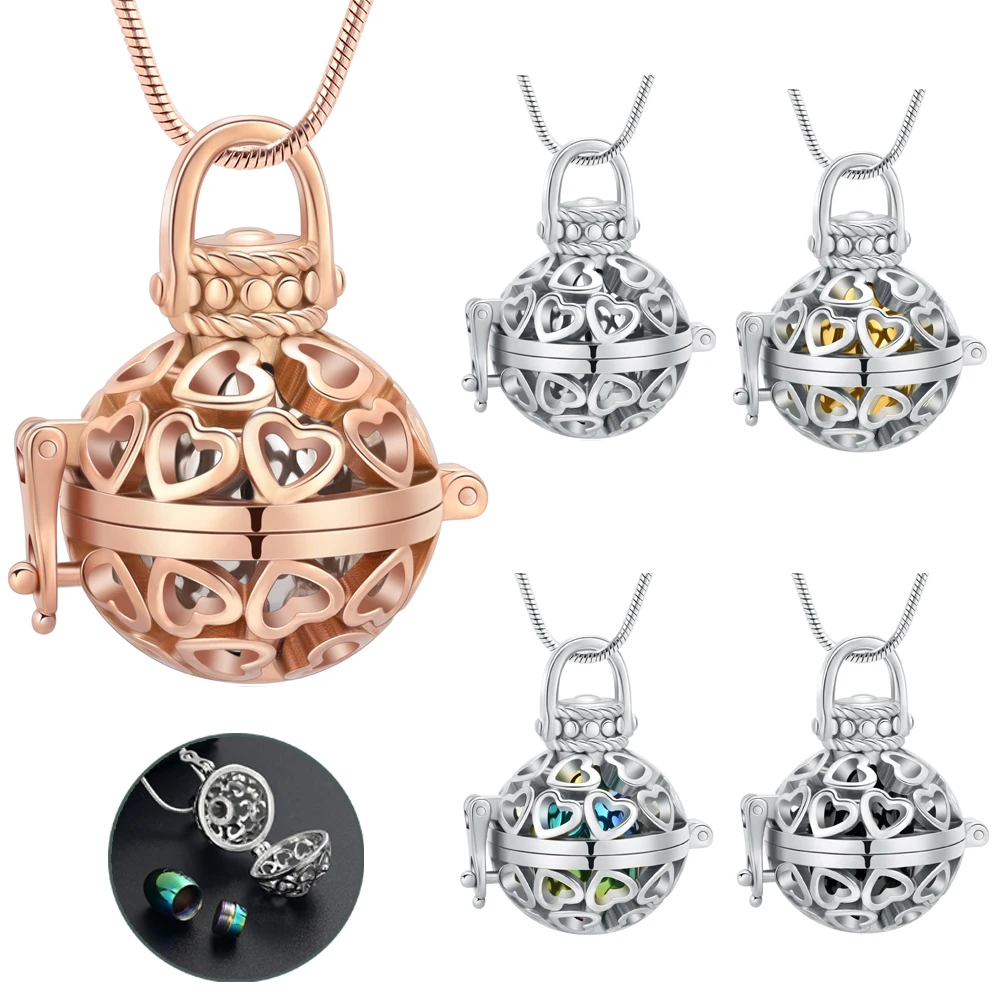 

Hollow Lantern Shape Cremation Necklace Built-in Urn Pendant Stainless Steel Pet Ashes Holder Retro Style Women's Gift Memorial