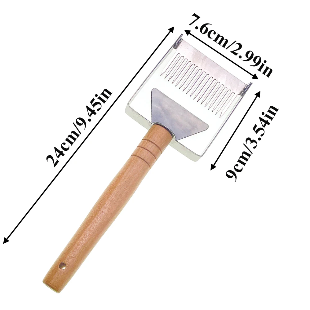 Uncapping Plane Peeler Metal Tines WIth Wooden Handle Honey Extracting Scratcher Slider Straight Needle Knifer Cutter Scraper