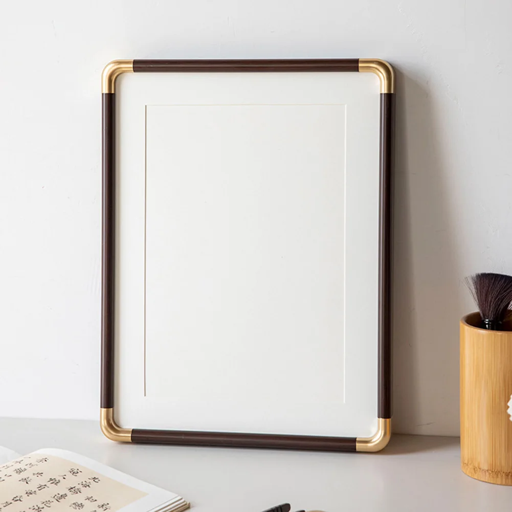 Photo Frame Set of 2 with Rounded Corners for Displaying Calligraphy and Paintings Suitable for Wall Mount or Tabletop Use