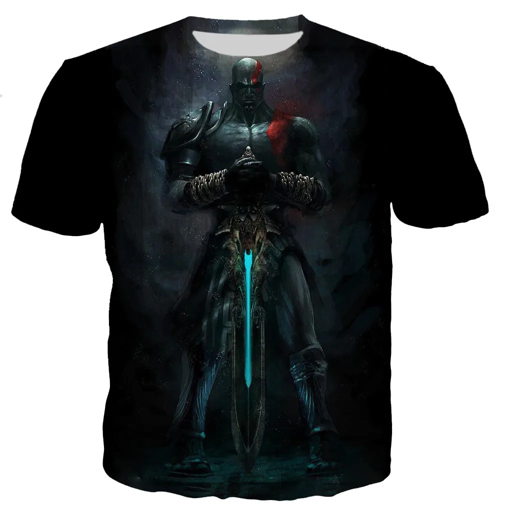 Oversized T shirt God Of War 3d Print T-shirts Men Fashion T-shirt Kids Hip Hop Tee Top Men\'s T-shirt Game Short Sleeve Boys Tee