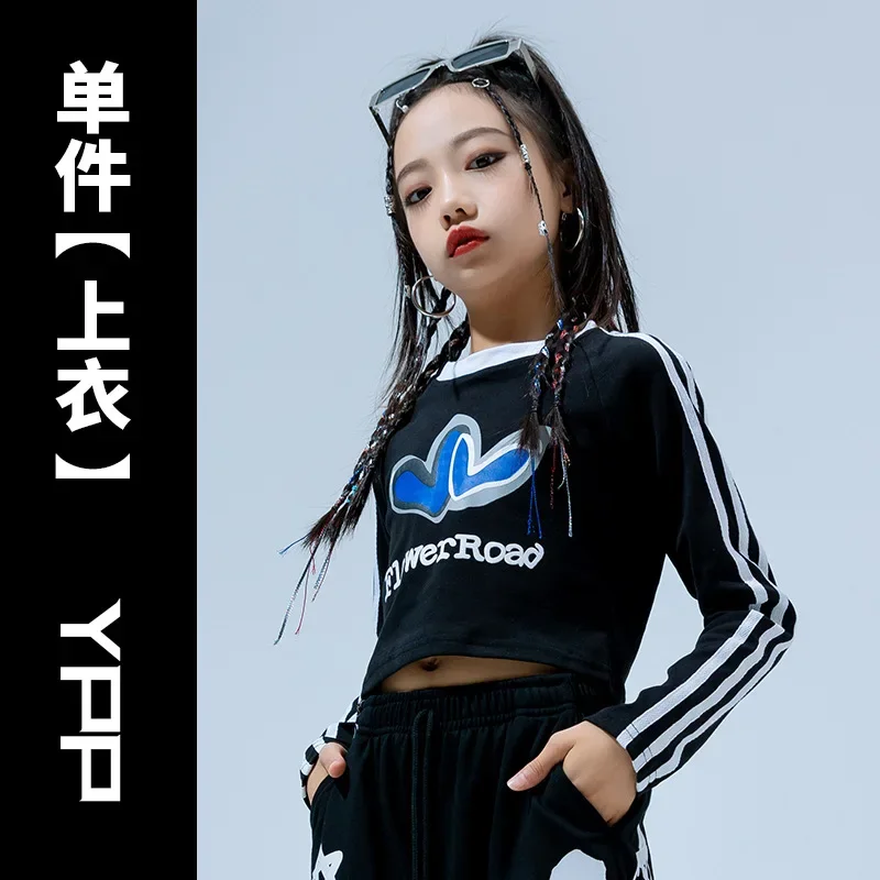 Children Ballroom Street Dance Wear Graffiti Cotton T Shirt Pants Hip Hop Costumes for Girls Dancewear Outfits Dancing Clothes